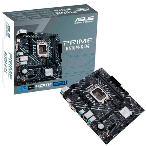 Tarjeta Madre ASUS PRIME H610M-K Intel 1700 DDR4 Micro ATX 