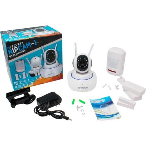 Kit Videovigilancia NECNON WiFi 2MP HD Camara Sensor PIR Contactos Magneticos Puertas y Ventanas NIP 