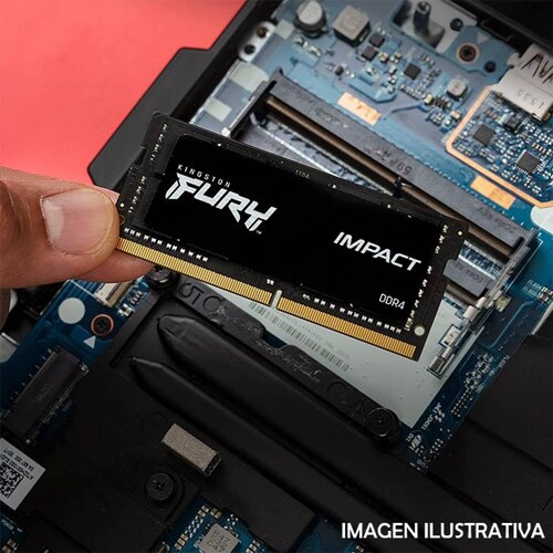 Memoria RAM DDR4 16GB 3200MHZ KINGSTON FURY IMPACT 1x16GB Laptop Negro KF432S20IB/16 