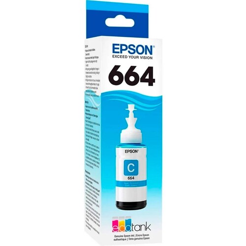 Botella Tinta EPSON T664 L310 L380 L375 L395 L575 L1300 Cyan T664220-AL 