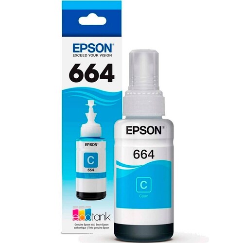 Botella Tinta EPSON T664 L310 L380 L375 L395 L575 L1300 Cyan T664220-AL 
