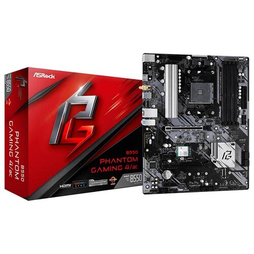Tarjeta Madre ASROCK B550 PHANTOM GAMING 4/AC AM4 4x DDR4 1x M.2 PCIe 4.0 WIFI BT 4.2 ATX 
