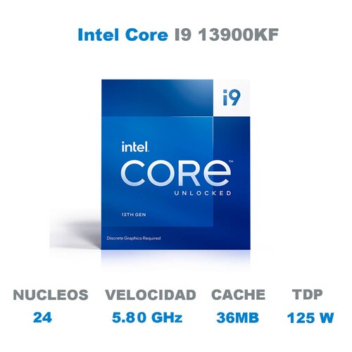 Procesador INTEL Core I9 13900KF 5.80 GHz 24 Core 1700 BX8071513900KF 