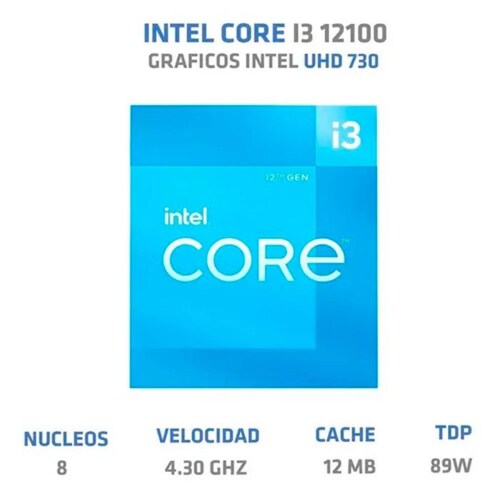Procesador INTEL Core I3 12100 4.3 GHz 4 Core 1700 BX8071512100