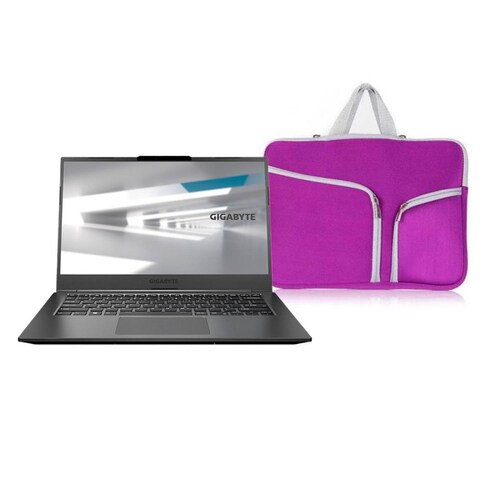 Laptop Gamer GIGABYTE U4 Core I5 Iris Xe 16GB 512GB SSD + Funda Morado UD-50LA823SO-V9 
