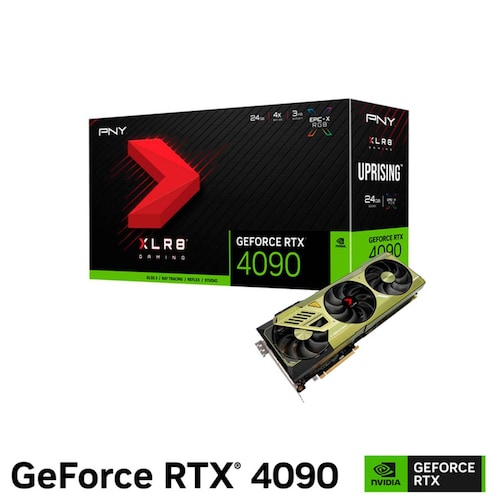 Tarjeta de Video PNY GeForce RTX 4090 24GB GDDR6X XLR8 Gaming Uprising Triple Fan CyberTank Verde VC 