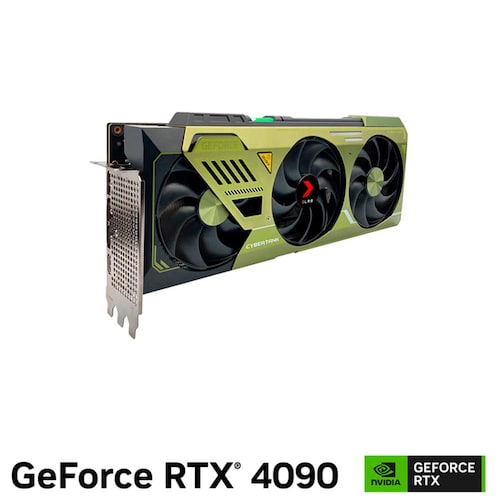 Tarjeta de Video PNY GeForce RTX 4090 24GB GDDR6X XLR8 Gaming Uprising Triple Fan CyberTank Verde VC 