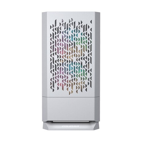 Gabinete Gamer COUGAR MG140 Air RGB controladora Cristal templado Mini ITX 3 FAN Blanco 385JM80.0002 