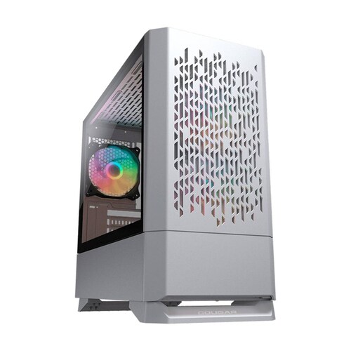 Gabinete Gamer COUGAR MG140 Air RGB controladora Cristal templado Mini ITX 3 FAN Blanco 385JM80.0002 