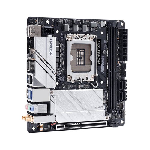 Tarjeta Madre ASROCK H670M-ITX/AX 1700 2x DDR4 PCIe 5.0 WiFi 6E Mini ITX 