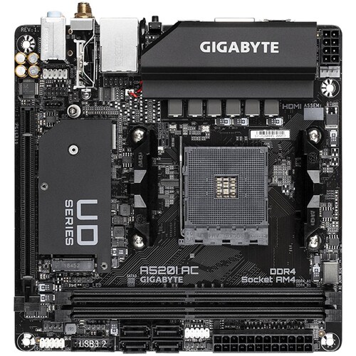 Tarjeta Madre GIGABYTE A520I AC AM4 DDR4 Mini-ITX Wi-Fi AC PCIe 3.0 