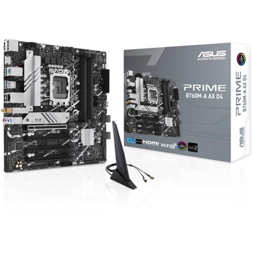 Tarjeta Madre ASUS PRIME B760M-A AX D4 Intel 1700 DDR4 Micro ATX 