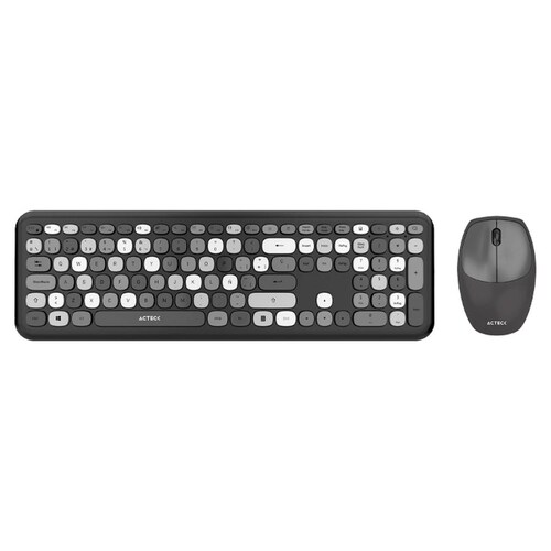 Kit Teclado y Mouse ACTECK CREATOR CHIC COLORS MK475 Inalambrico USB 2.4Ghz Delgado Gris AC-935166 