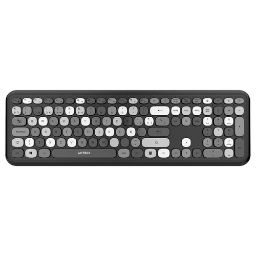 Kit Teclado y Mouse ACTECK CREATOR CHIC COLORS MK475 Inalambrico USB 2.4Ghz Delgado Gris AC-935166 