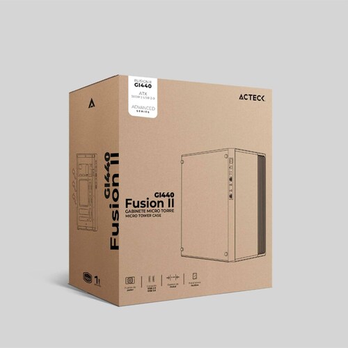 Gabinete ACTECK FUSION II GI440 Micro ATX Mini Torre Fuente 500W Acrilico Negro AC-935753 