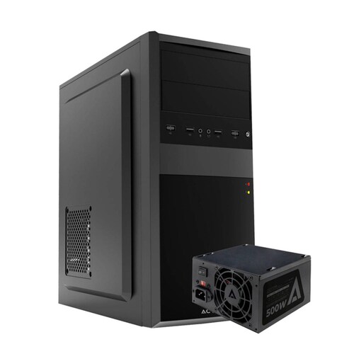 Gabinete ACTECK KIRUNA II GM420 ATX Media Torre Fuente 500W Metal Negro AC-935685 