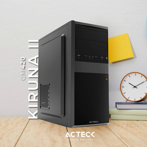 Gabinete ACTECK KIRUNA II GM420 ATX Media Torre Fuente 500W Metal Negro AC-935685 
