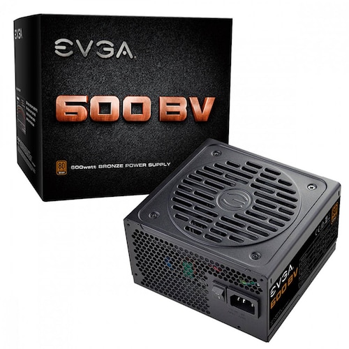 Fuente de Poder PC 600W Gamer EVGA 80 Plus Bronze 100-BV-0600-K1 