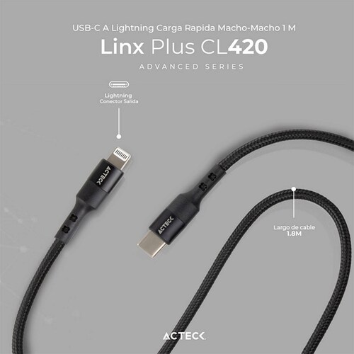 Cable USB C STF Carga Rápida Negro