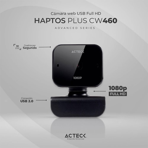Camara Web ACTECK HAPTOS CW460 Full HD 1080p 30fps Microfono Negro AC-935203 