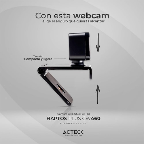 Camara Web ACTECK HAPTOS CW460 Full HD 1080p 30fps Microfono Negro AC-935203 