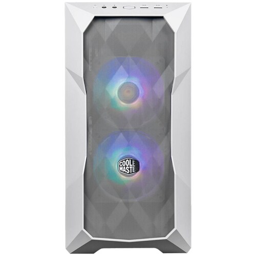 Gabinete Gamer COOLER MASTER MasterBox TD300 Mesh Micro ATX 2 Fan Cristal Templado ARGB Blanco 