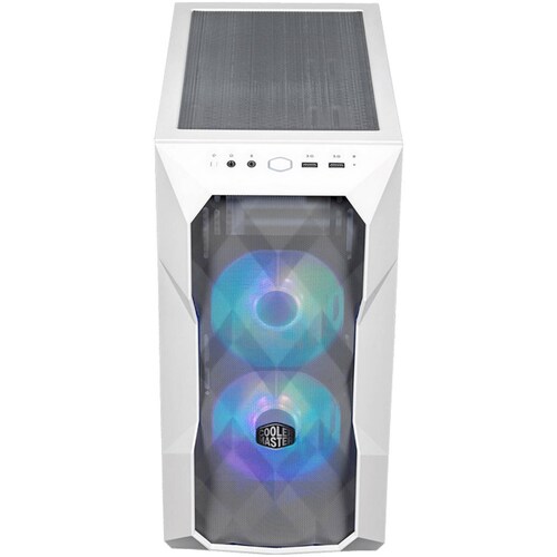 Gabinete Gamer COOLER MASTER MasterBox TD300 Mesh Micro ATX 2 Fan Cristal Templado ARGB Blanco 