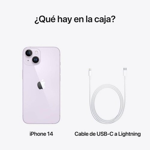 iPhone 14 APPLE 256GB 6.1" OLED 12MP Dual SIM iOS 16 Morado MPW83LL/A 