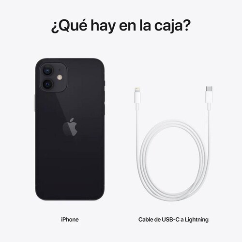 Celular APPLE iPhone 12 128GB OLED Retina 6.1 iOS 14 Negro Reacondicionado 