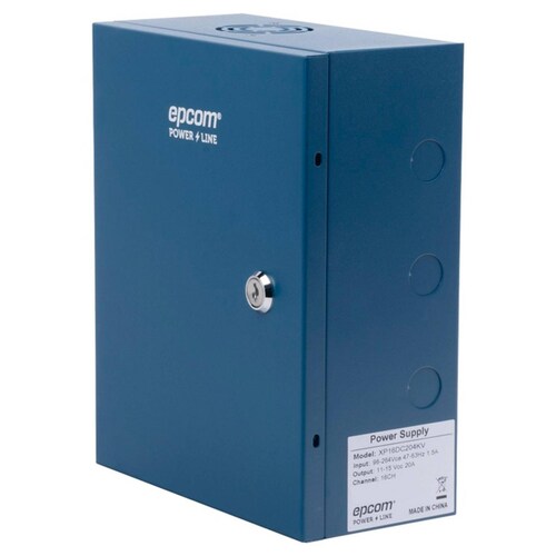 Fuente de Poder EPCOM para Camaras 4K 16 Canales 20 Amper XP-16DC-20-4KV 