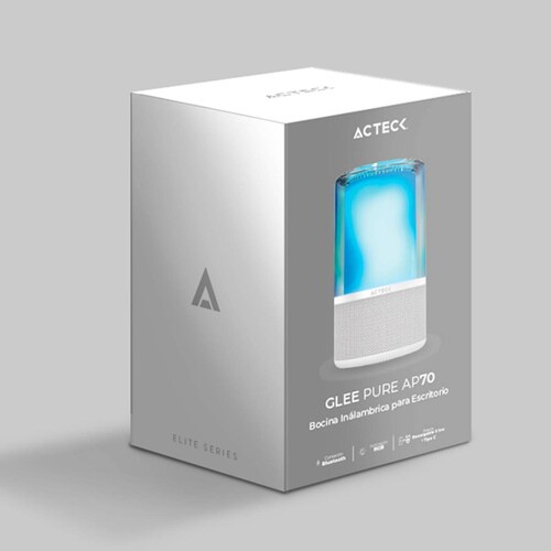 Bocina Portatil ACTECK GLEE PURE AP70 Inalambrica Luz LED Tws Blanco AC-936392 