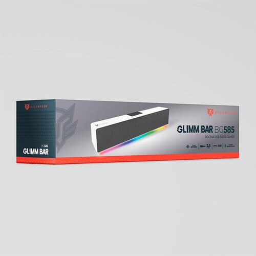 Bocina Gamer BALAM RUSH GLIMM BAR BG585 LED Bluetooth 3.5mm Blanco BR-936965 