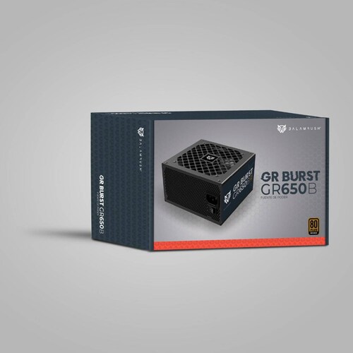 Fuente de Poder PC 650W Gamer BALAM RUSH GR BURST GR650B 80 Plus Bronze No Modular Negro BR-937689 