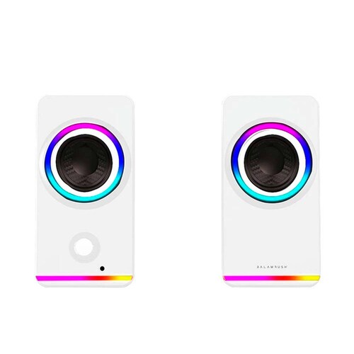 Bocina Gamer BALAM RUSH GLIMM STYLE BG565 LED Bluetooth 3.5mm Blanco BR-937009 