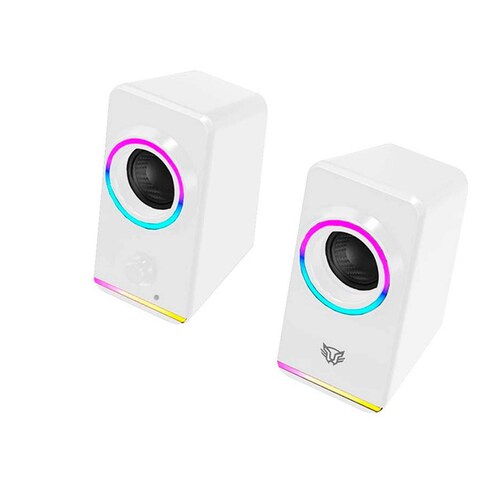 Bocina Gamer BALAM RUSH GLIMM STYLE BG565 LED Bluetooth 3.5mm Blanco BR-937009 