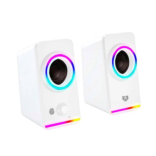 Bocina Gamer BALAM RUSH GLIMM STYLE BG565 LED Bluetooth 3.5mm Blanco BR-937009 
