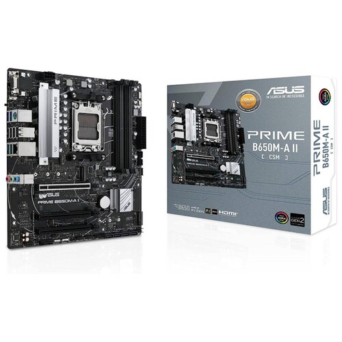 Tarjeta Madre ASUS PRIME B650M-A II-CSM AM5 4x DDR5 2x M.2 PCIe 5.0 USB-C Micro ATX 