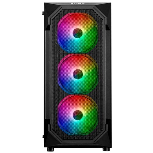 Gabinete Gamer GAMDIAS AURA GC1 ATX 4 Fan Cristal templado 