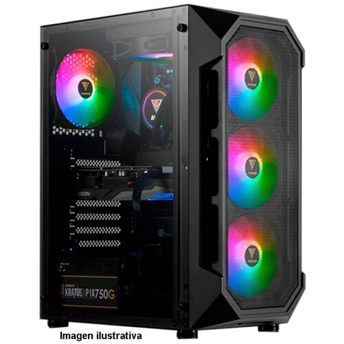 Gabinete Gamer GAMDIAS AURA GC1 ATX 4 Fan Cristal templado 
