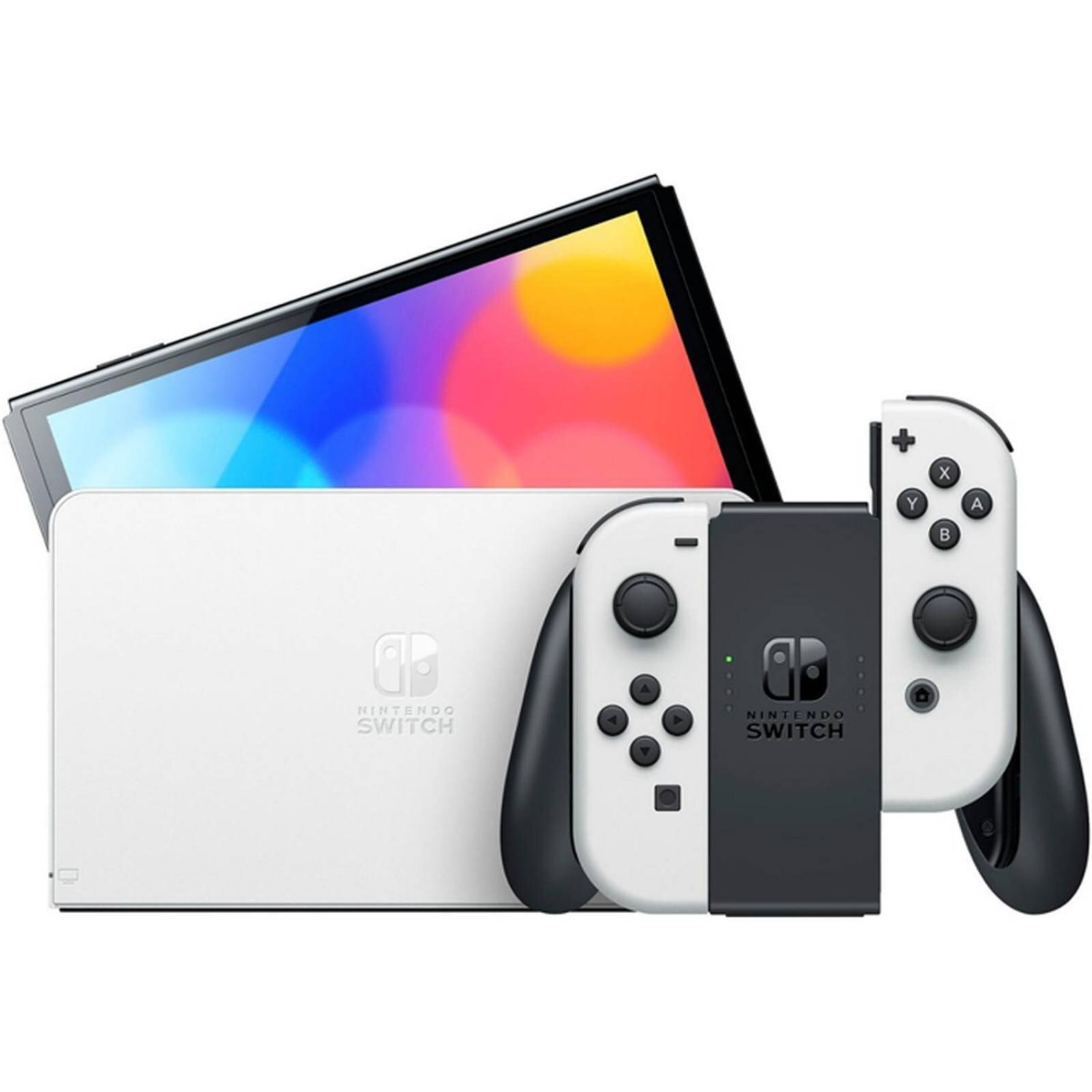 Consola NINTENDO Switch OLED 64GB + Micro SD 256GB Blanco Joy-Con