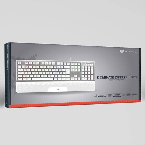 Teclado Gamer Mecanico BALAM RUSH DOMINATE EXPERT GK979 Swtch Rojo RGB Blanco BR-936798 