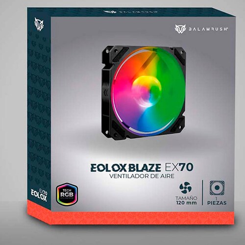 Ventilador Gamer BALAM RUSH EOLOX BLAZE EX70W 120mm RGB 1200RPM Blanco BR-938051 