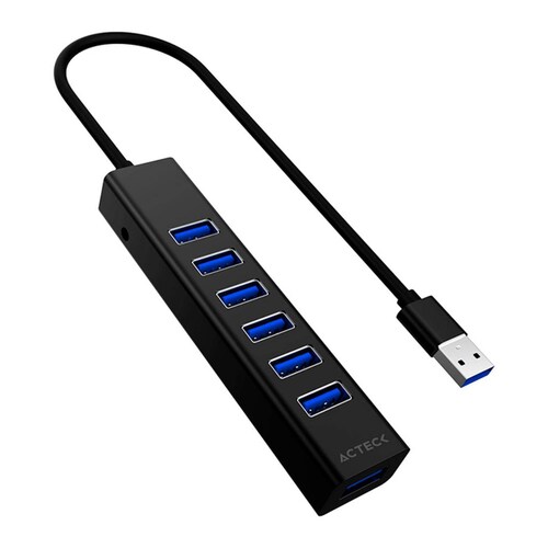 HUB ACTECK PORT X7C DH607 7 en 1 USB-C USB Negro AC-937030 