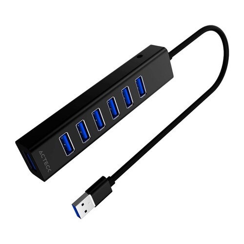 HUB ACTECK PORT X7C DH607 7 en 1 USB-C USB Negro AC-937030 