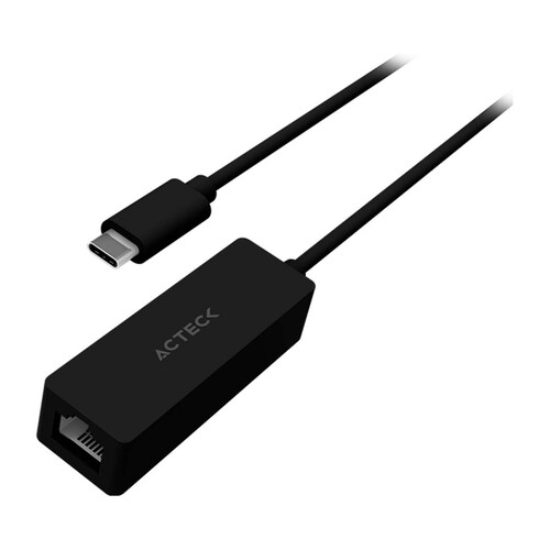 Adaptador convertidor ACTECK SHIFT PLUS AE425 USB-C a Ethernet RJ45 Negro AC-937085 