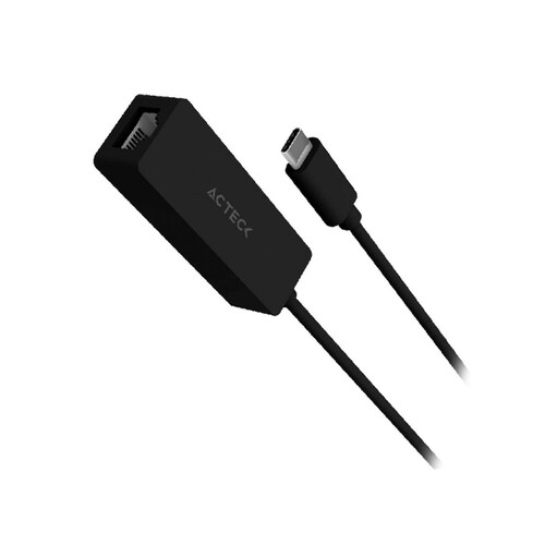Adaptador convertidor ACTECK SHIFT PLUS AE425 USB-C a Ethernet RJ45 Negro AC-937085 