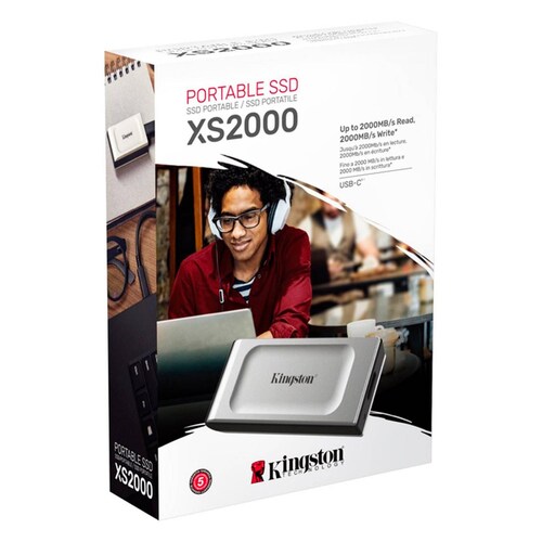 Unidad de Estado Solido SSD Externo 4TB KINGSTON XS2000 USB C 2000 MB/s SXS2000/4000G 