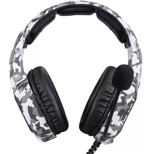Audifonos Gamer ONIKUMA K8 Ajustable Microfono 3.5mm LED PC PS4 Xbox One Switch Camuflaje Gris 