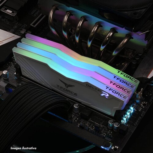 Memoria RAM DDR4 32GB 3200MHz TEAMGROUP T-FORCE DELTA RGB 1x32GB Blanco TF4D432G3200HC16C01 