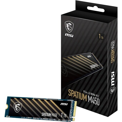 Unidad de Estado Solido SSD M.2 1TB MSI SPATIUM M450 NVMe PCIe 4.0 3600/3000 MB/s 